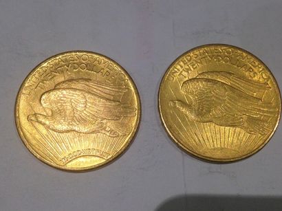 null  2 pièces de 20 dollars or (1925 et 1908)